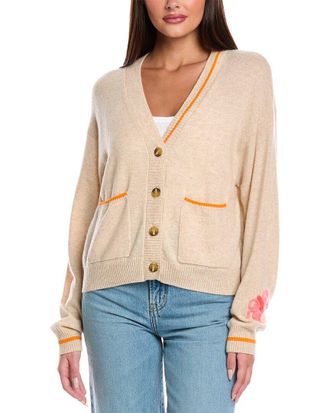 Brodie Tropical Cording Cashmere Cardigan