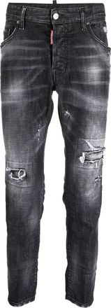 Dsquared2 distressed skinny-cut jeans - men - Elastane/Polyester/Cotton/Cotton - 44 - Black