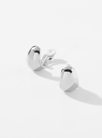 Simons Womens Oval wide half-Hoop Earrings