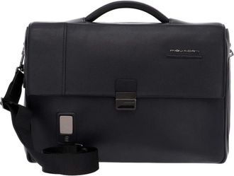Piquadro Uitbreidbare Zwarte Messenger Tas Mannen - Heren - Laptoptassen - Zwart - ONE Size - Leer - Tassen