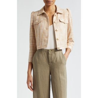 L'agence Kasey Tweed Crop Jacket in Bone Multi at Nordstrom Rack, Size Large