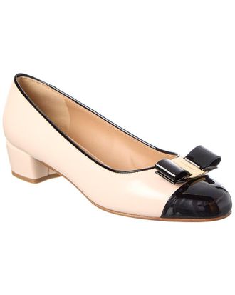 Ferragamo Vara Leather & Patent Pump