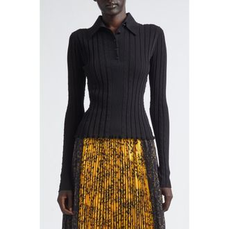 Proenza Schouler Monet Fine Bobble Knit Long Sleeve Top in Black at Nordstrom, Size X-Large