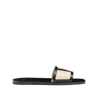 Valentino Garavani Sliders, female, Beige, Size: 8 1/2 US Superstar Square-Toe Slide