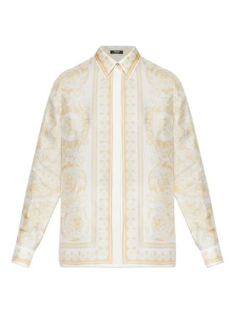 Versace Camicia con stampa Barocco - Bianco