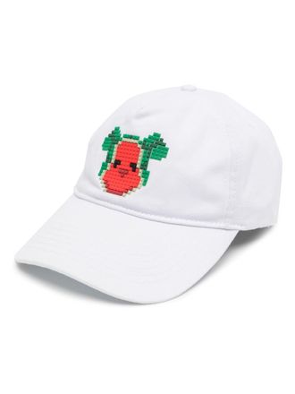Mostly Heard Rarely Seen Watermelon Bear twill baseball cap - White