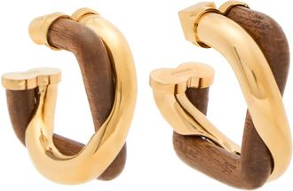 Jacquemus Les Doppio Two-tone Wooden Hoop Earrings - Brown - One Size
