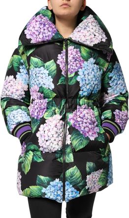 Dolce & Gabbana Womens Multicolor Floral Print Puffer Quilted Jacket Polyester Clothing