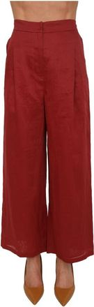 Max Mara Pantalone - Dames - Wijde Broeken - Rood - L - Broeken