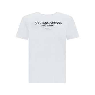 Dolce & Gabbana T-Shirts, male, White, Size: XL Logoed Monogram T-Shirt