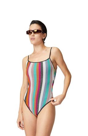 Missoni One-piece Swimsuit In Striped Ribbed Lam&eacute; Knit in Multicoloured at Nordstrom, Size 44 It