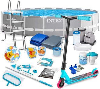 OEM Piscina De Jard&iacute;n Con Estructura 610 X 132 Cm 21 En 1 Intex 26756 + Patinete Gratis