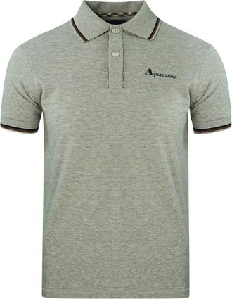 Aquascutum Tipped Collar Grey Polo Shirt