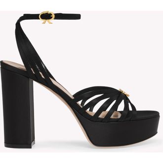 Gianvito Rossi Rita Sandals in Black Fabric at Nordstrom, Size 38.5
