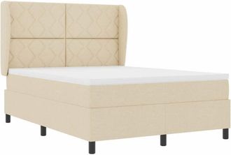 vidaXL Cama Tipo Box Spring Con Colch&oacute;n Crema 160 X 200 Cm Tela Vidaxl