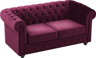 Vente-Unique Sofá de 2 plazas de terciopelo morado CHESTERFIELD