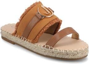 Journee Collection Keelee Espadrille Slide Sandal in Cognac at Nordstrom Rack, Size 10