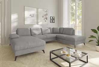 Sit&more Wohnlandschaft »Morris Jubi U-Form, B: 300 cm« mit Armteilfunktion & 1 Zierkissen, optional Bettfunktion