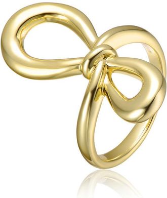 Rachel Glauber 14K Gold Plated Bow-Tie Ribbon Infinity Knot Ring