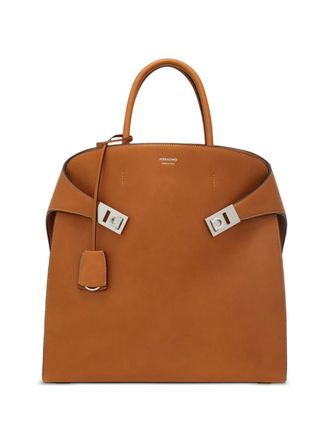 Ferragamo Hug tote bag - men - Nappa Leather - One Size - Brown