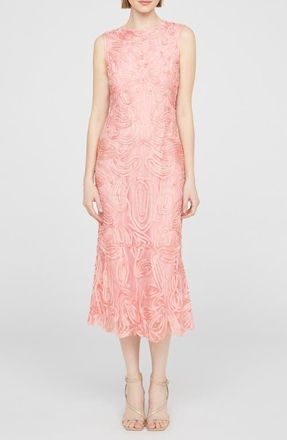 JS Collections Meli Soutache Cocktail Midi Dress in Peony at Nordstrom, Size 18