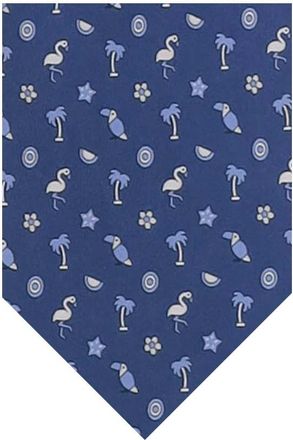 Ferragamo Blue Graphic Pattern Tie