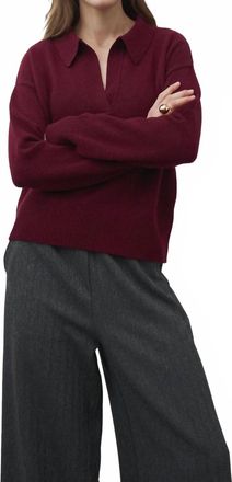 0039 Italy Iris La Pullover Sweater In Burgundy