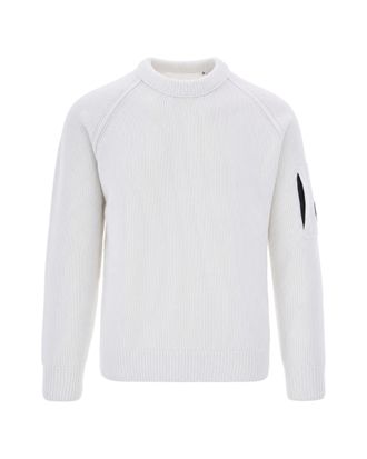 C.P. Company Gauze White Chenille Cotton Sweatshirt