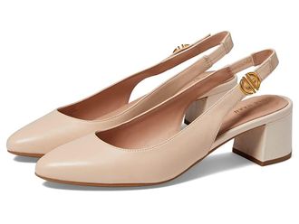 Cole Haan The Go-To Slingback Pump 45 mm Womens Shoes Bleached Tan Leather : 10.5 B - Medium, Textile