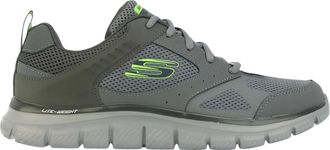 Skechers Heren Track Syntac Gecoat Leren Trainers (Houtskool)