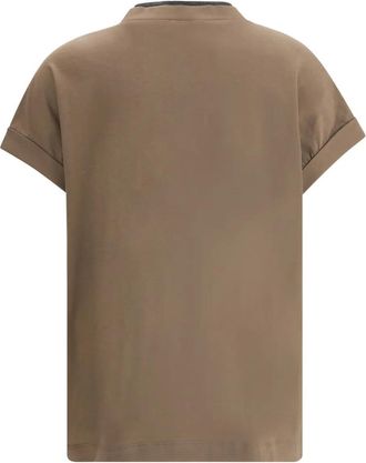 Brunello Cucinelli Womens V-Neck Short-Sleeve Top Aw25 W