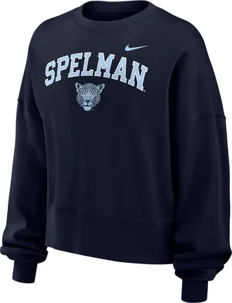 Nike Womens College (SPELMAN COLLEGE) Phoenix Fleece Crew-Neck Sweatshirt in Blue | W33302SPEC26-NVY