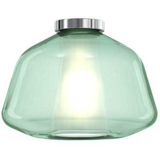 Top-Light Top-light - Plafoniera Contemporanea Double Skin Alpha Metallo Verde Vetro Cromo 1 Luce E27