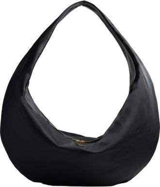 Khaite Crescent-Shaped Hobo Bag With Zip Closure And Gold Accents
