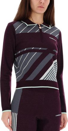 Casablanca Diagonal Merino Wool Polo Shirt - Purple
