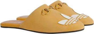 Gucci Trefoil Slipper - Dames - Slip ons - Geel - 36 EU - Leer - Schoenen