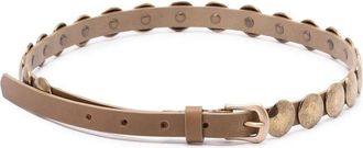 Golden Goose Belt Trinidad Thin Washed Leather Flesh Side With Studs