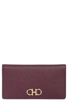 Ferragamo Gancio Continental Wallet in Plum at Nordstrom