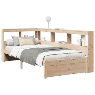 Berkfield Home Decorative Bookcase Bed without Mattress 75x190 cm Solid Wood Pine in Natural