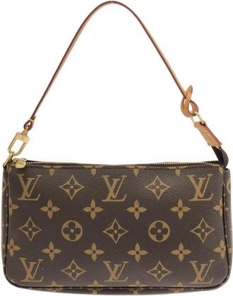 Louis Vuitton Marron Coated Canvas Pochette Pouch (Pre-Owned)