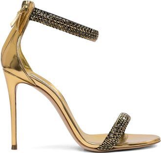 Casadei 100 mm stiletto sandalen verfraaid met kristallen - Geel