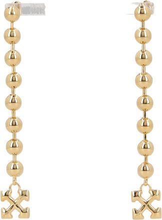 Off-white Gold Cross Charm Brass Earrings