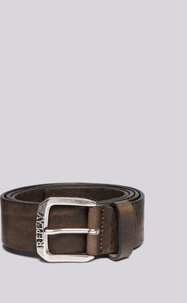 Replay Lederg&uuml;rtel REPLAY, Herren, Gr. 100, grau (faded grau mud), Rindsleder, G&uuml;rtel Lederg&uuml;rtel