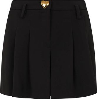 Moschino Shorts met hoge taille en plooien - Dames - Korte Broeken - Zwart - L - Korte Broeken
