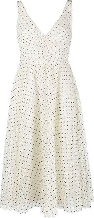 Red Valentino polka dot flared dress - women - Polyamide/Polyester/Polyamide - 42 - Neutrals