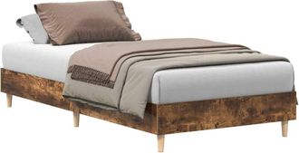 vidaXL Estructura de cama sin colchón madera roble ahumado 100x200 cm Vidaxl