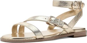 Vince Camuto Neiko Double Buckle Strappy Flat Sandals Womens Sandals Egyptian Gold : 7.5 M, Leather