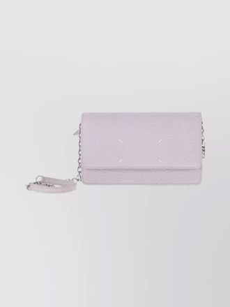 Maison Margiela leather grained wallet on chain