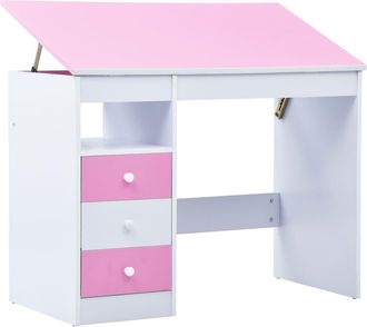 vidaXL Escritorio Infantil De Dibujo Inclinable Rosa Y Blanco Vidaxl
