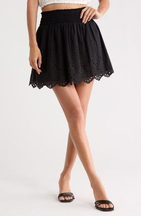 Melrose and Market Eyelet Miniskirt in Black at Nordstrom Rack, Size Xx-Large